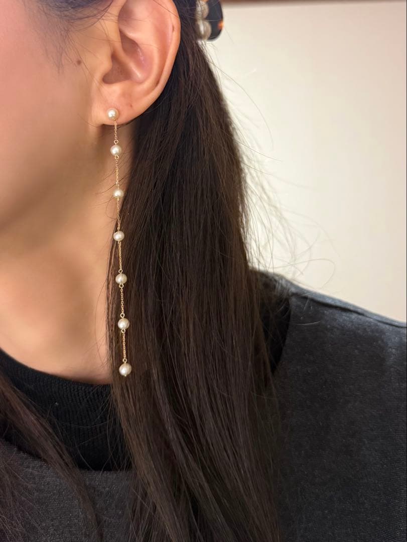 サマンサティアラSamanthaTiaraパールロングピアス 4℃スタージュエリ