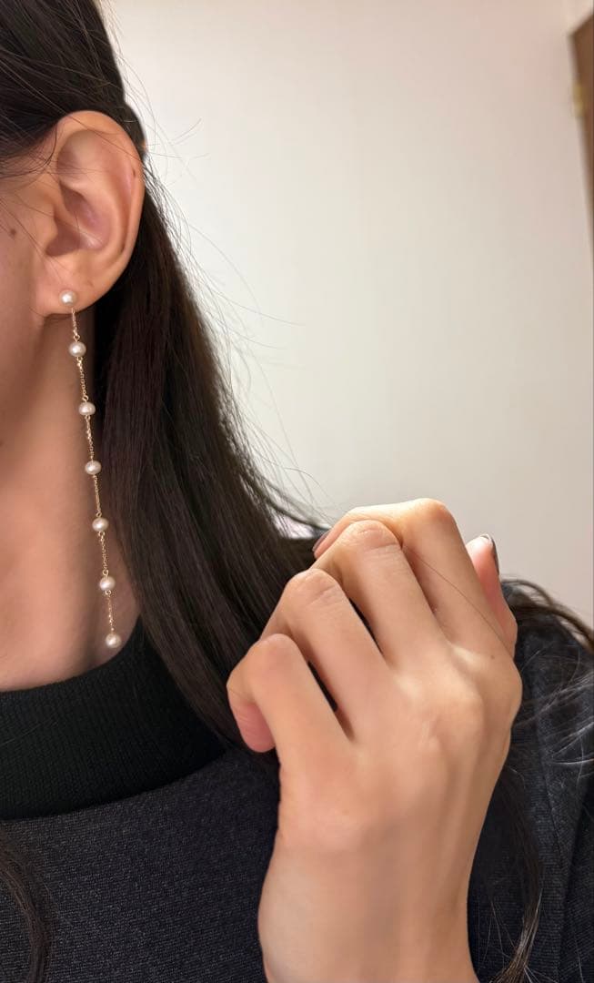 サマンサティアラSamanthaTiaraパールロングピアス 4℃スタージュエリ