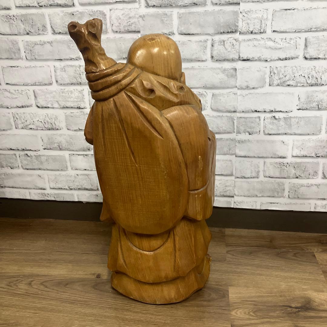 E-4 布袋様 布袋尊 七福神 木彫り 仏像 縁起物 開運 招福 商売繁盛 置物