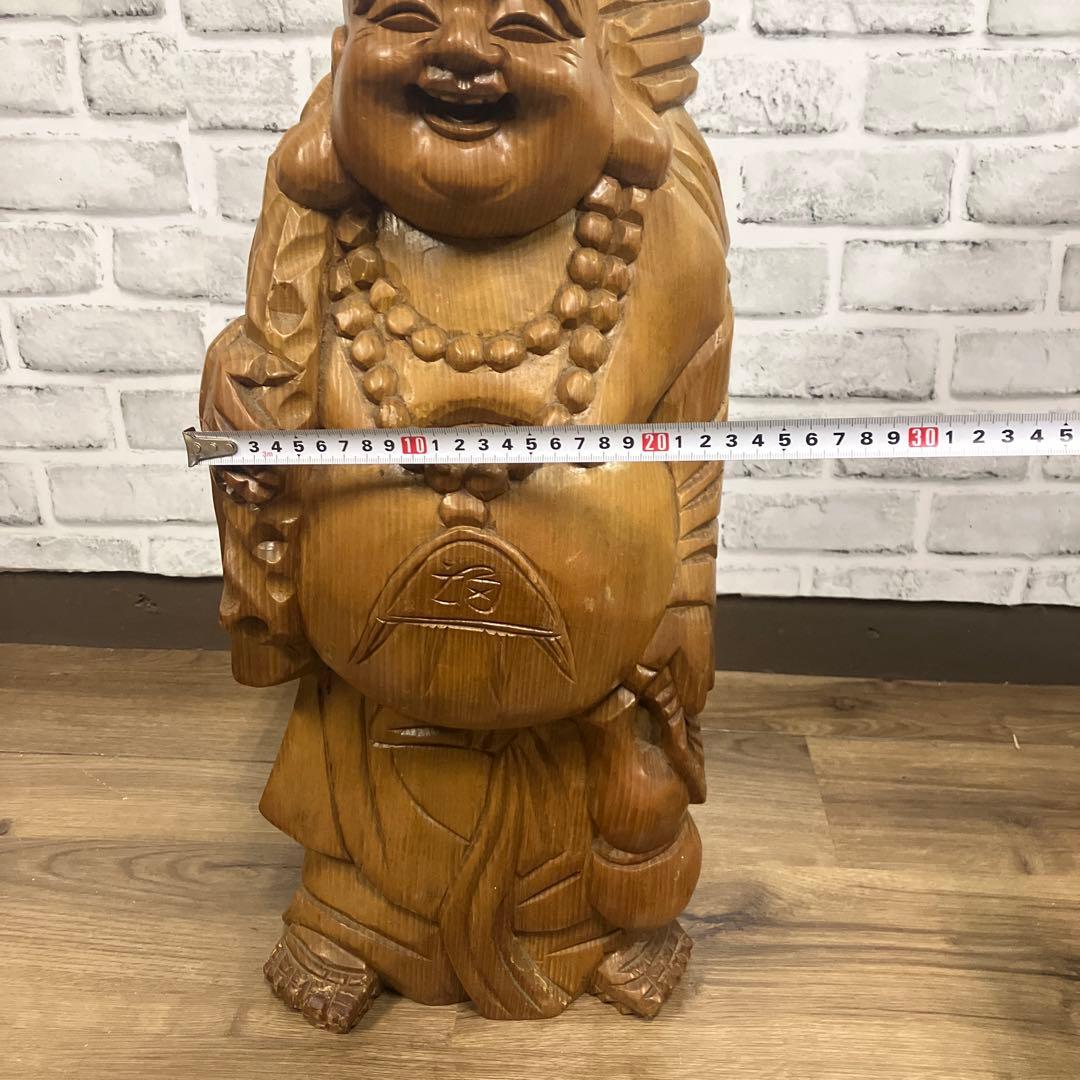 E-4 布袋様 布袋尊 七福神 木彫り 仏像 縁起物 開運 招福 商売繁盛 置物