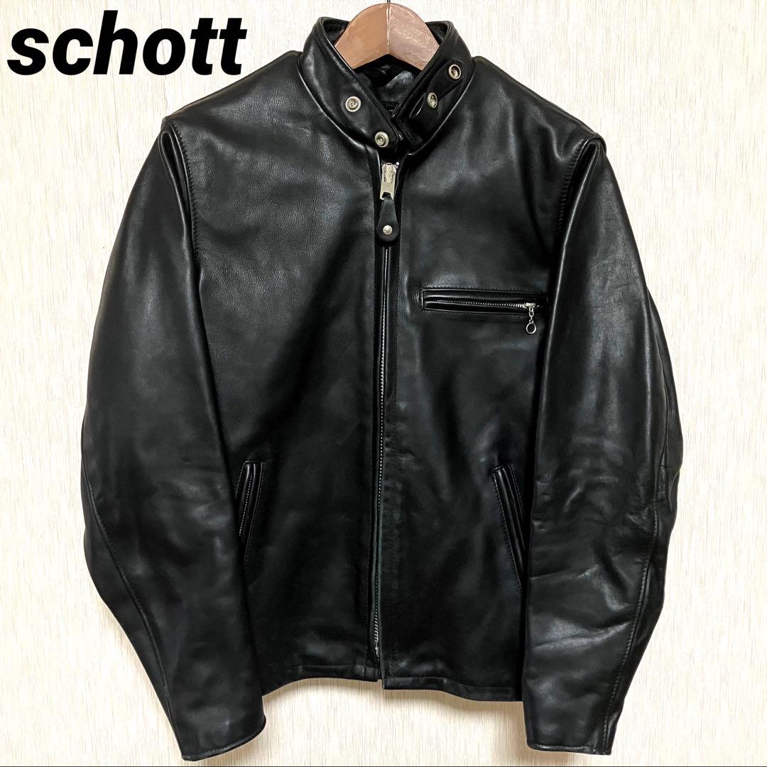 美品 ボアライナー付 schott ショット 641 シングルライダース 34