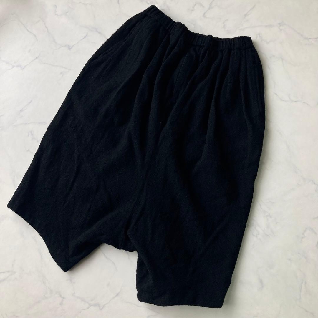 ブラックコムデギャルソン 縮小ウール バルーン ペンギンパンツ 黒