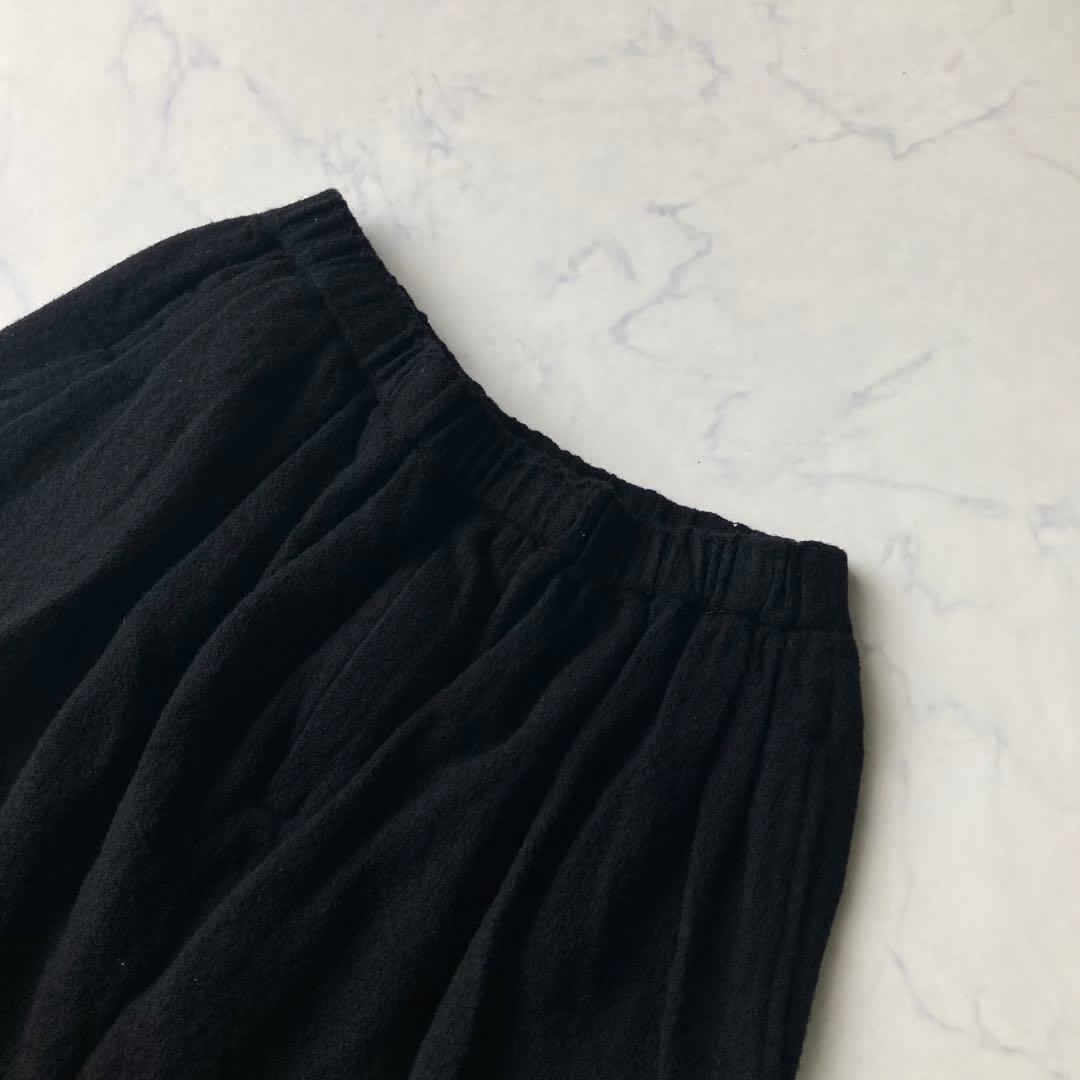 ブラックコムデギャルソン 縮小ウール バルーン ペンギンパンツ 黒