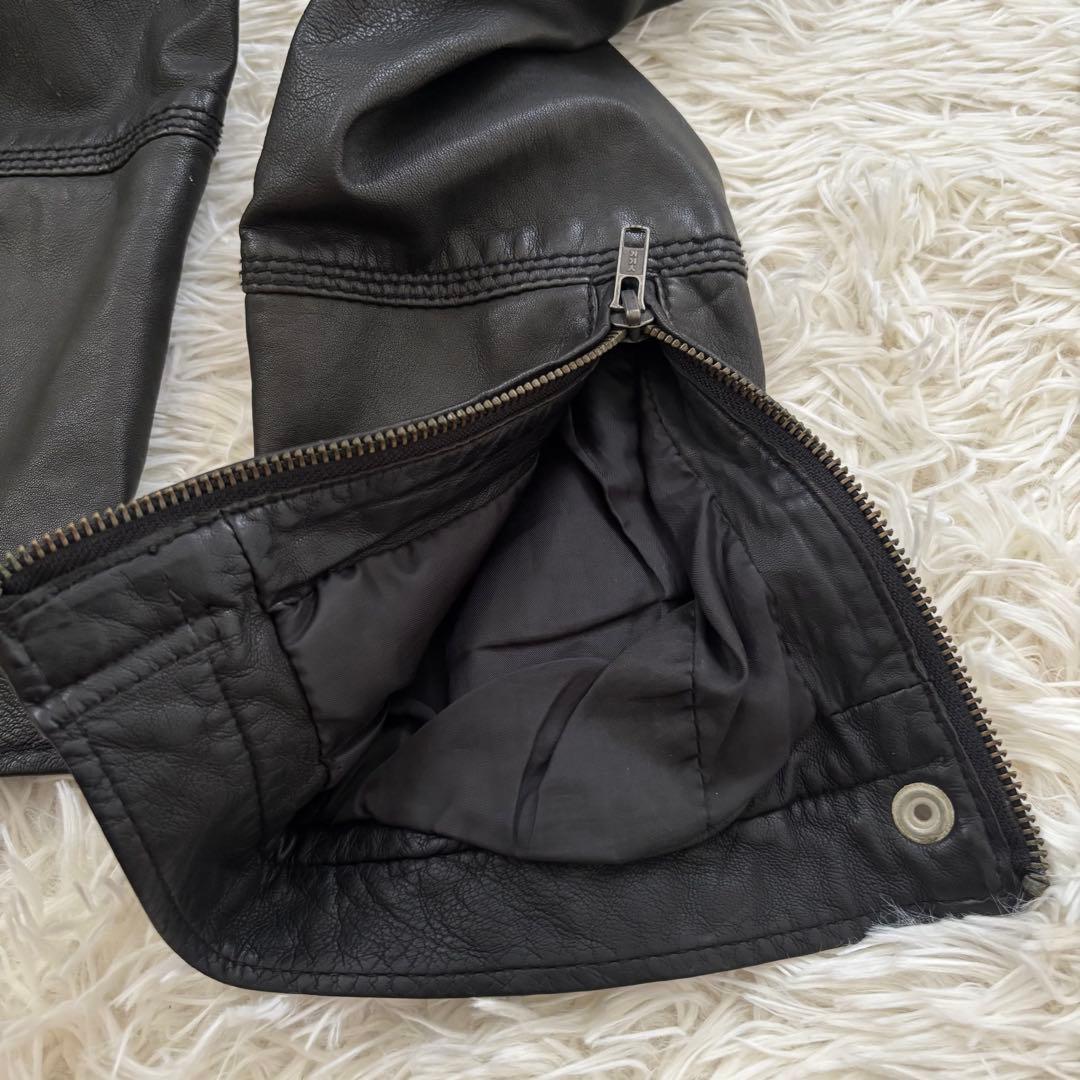 ディーゼル レザージャケット ライダースジャケット シングル 羊革 ブラック