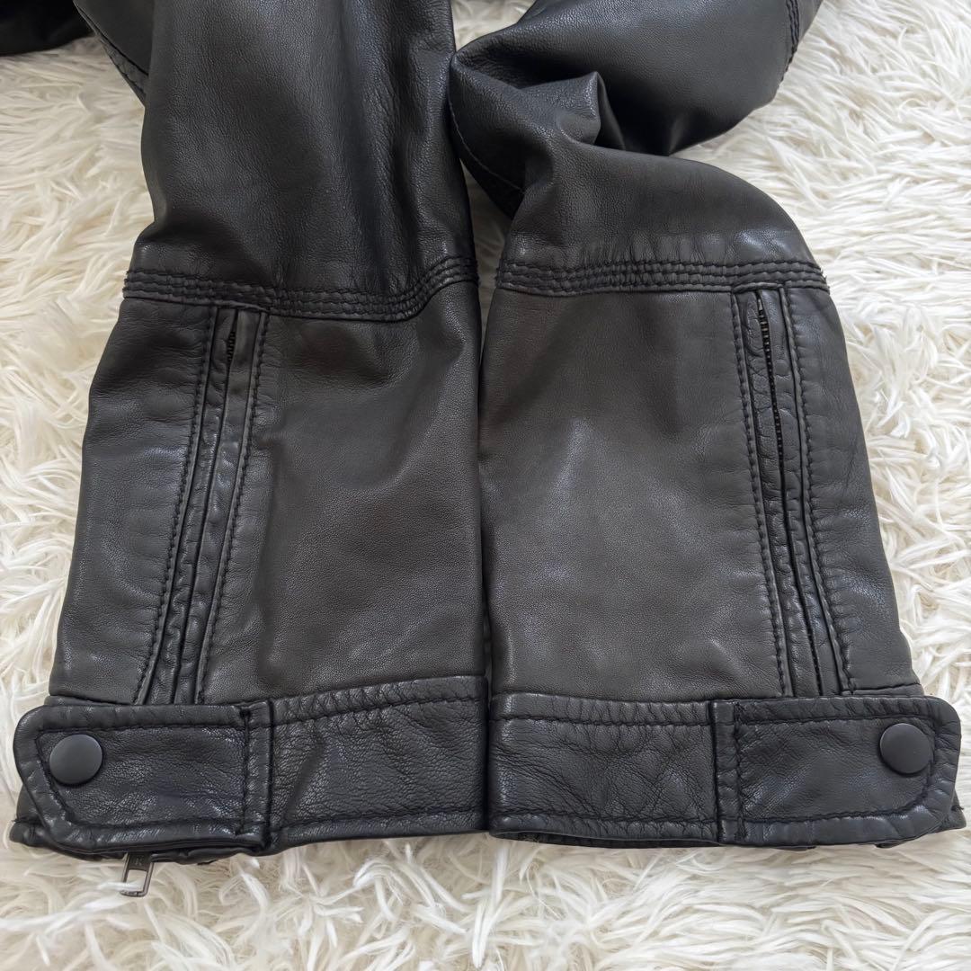 ディーゼル レザージャケット ライダースジャケット シングル 羊革 ブラック