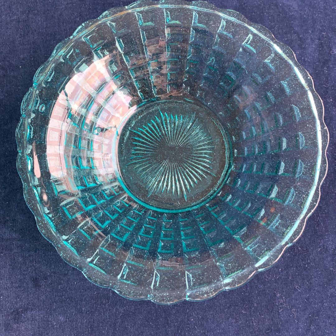 アンティークプレスガラスプレートボール