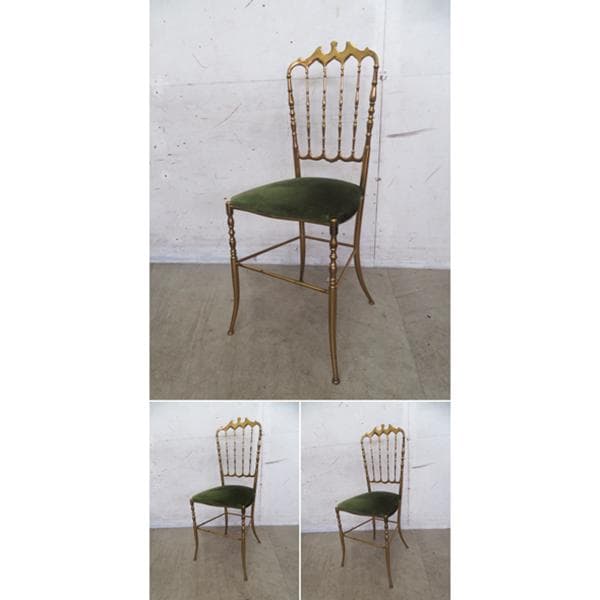 美品■イタリア製■真鍮■キアヴァリチェア■ダイニングチェア■アクセントチェア■