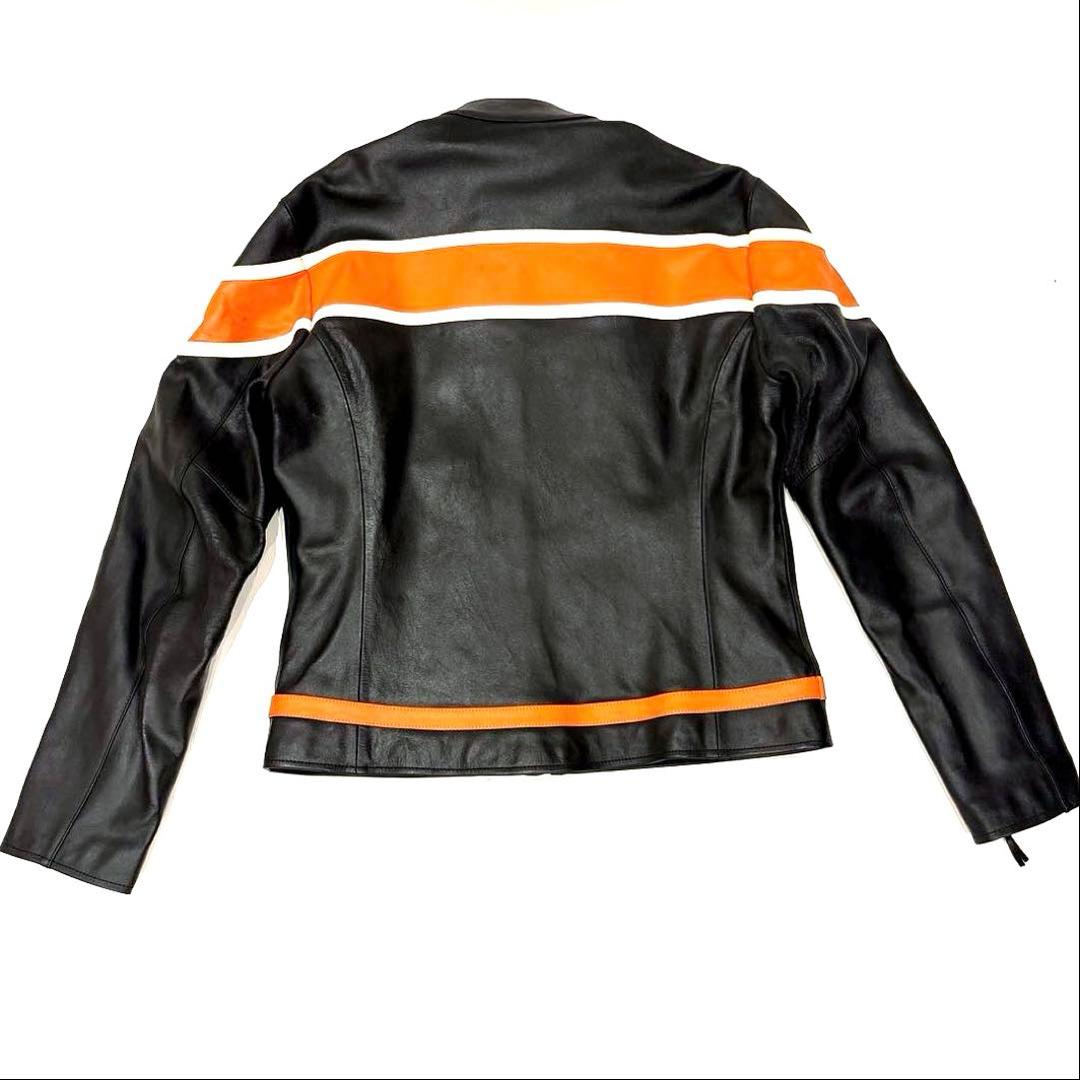HARLEY DAVIDSON 本革 シングルライダースジャケット ツートン L