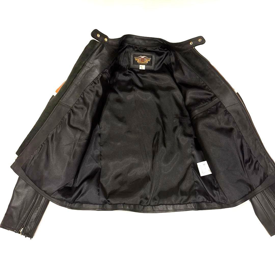 HARLEY DAVIDSON 本革 シングルライダースジャケット ツートン L