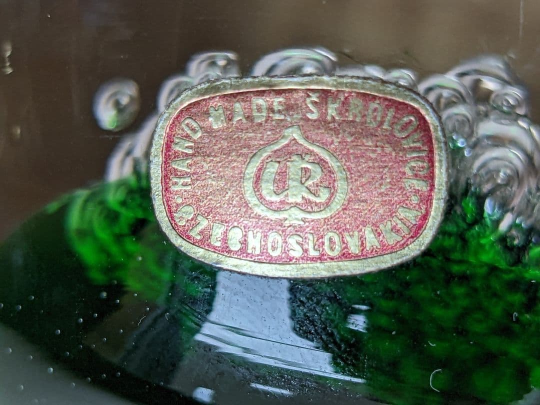 ♦ヴィンテージ物 チェコスロバキア ガラス工芸 ペーパーウェイト 置物 骨董品