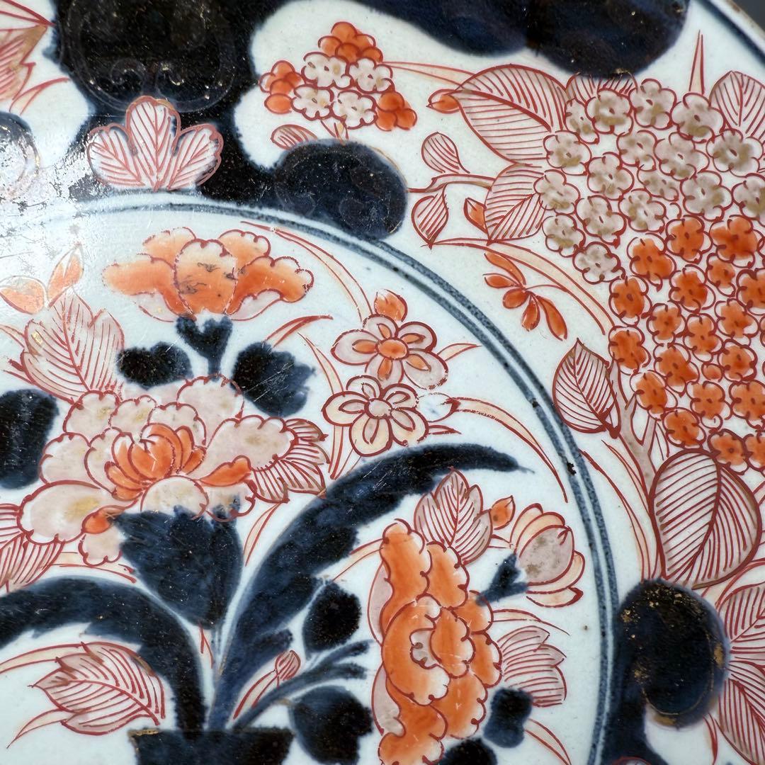 元禄伊万里　古伊万里　色絵菊花瓶文皿　約28cm　古美術　豪商旧蔵　圧倒的存在感