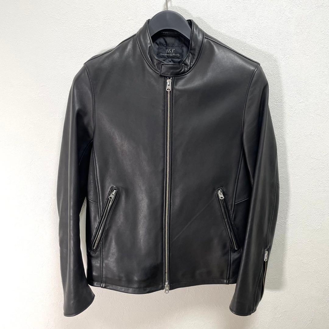 美品 UNION STATION シングルライダース キルティング 羊革 レザー