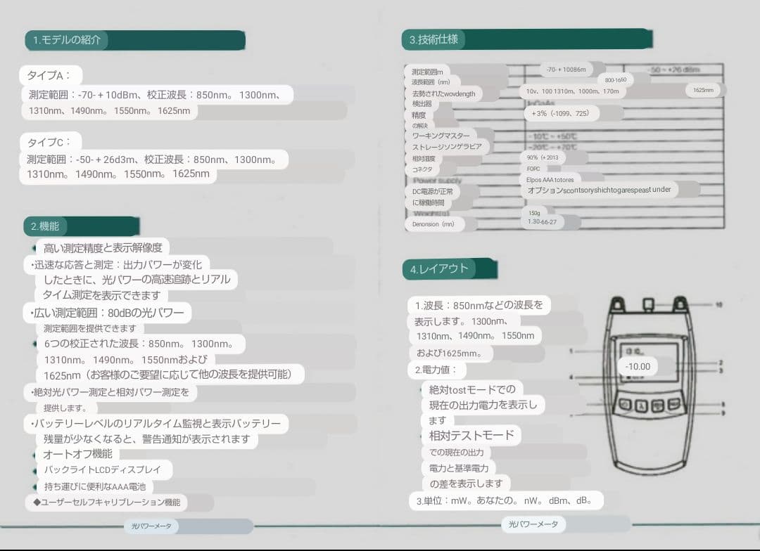 送料無料　FTTH　ミニ光パワーメーター