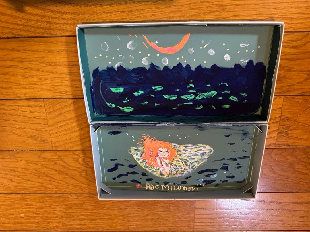 レア●水森亜土先生直筆イラスト＆サイン　眠る人魚　可愛い　カラー