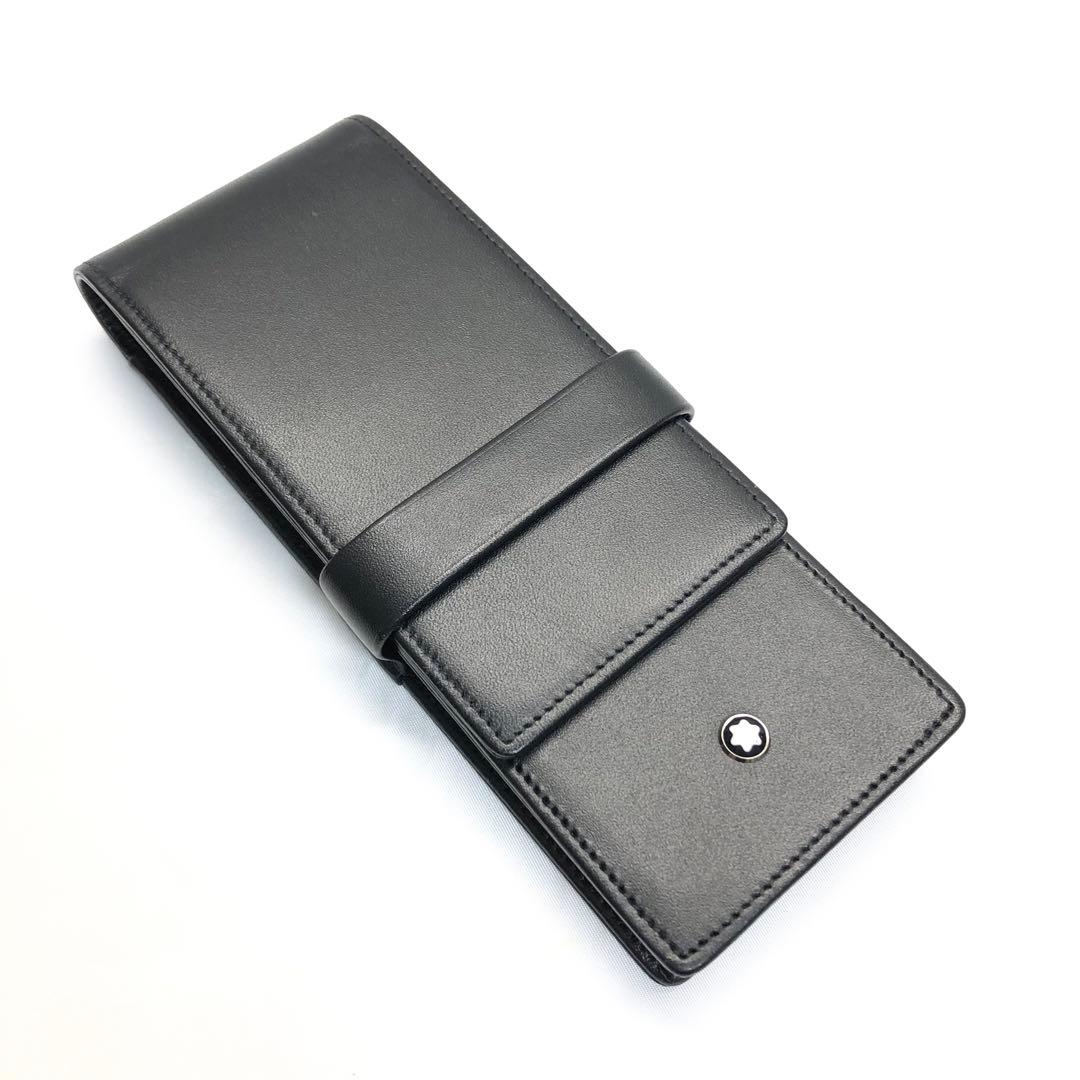 【美品✨】　MONTBLANCモンブラン　ペンケース　3本用　ブラック　レザー