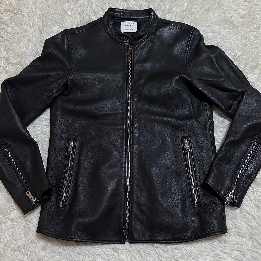 希少 レザー ライダース ジャケット 羊革 M