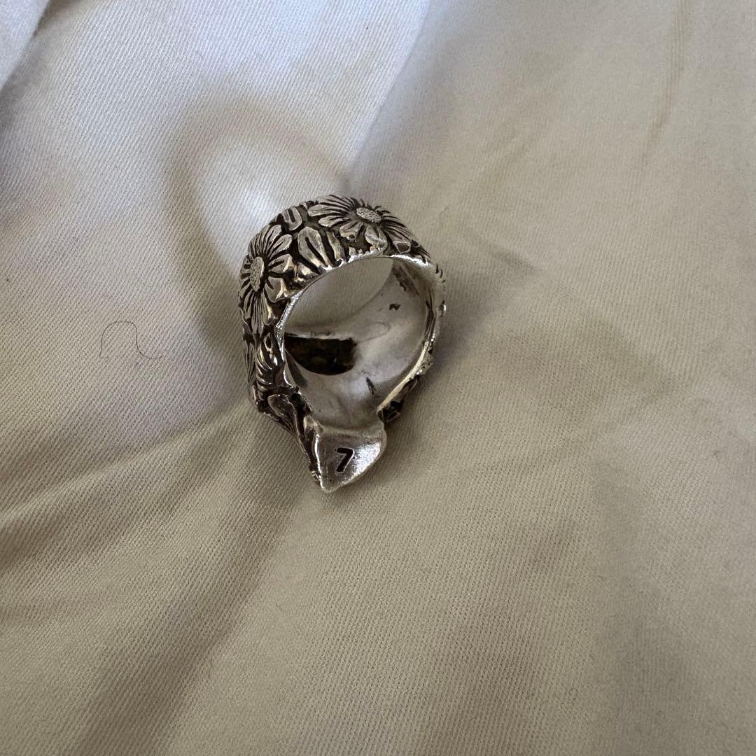 13lucky monkey スカル×フラワー　リング