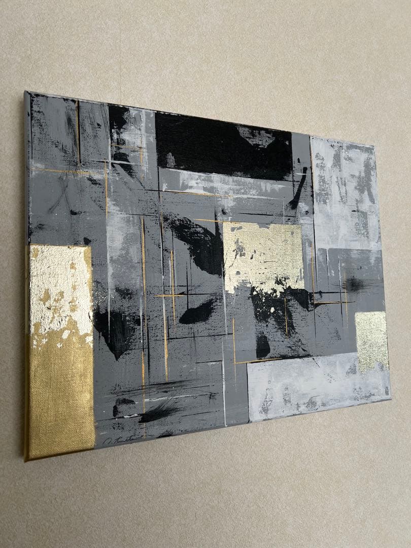 インテリア/和風/禅/絵画/アート/抽象画/モダン/ホテル/ホワイト/ゴールド