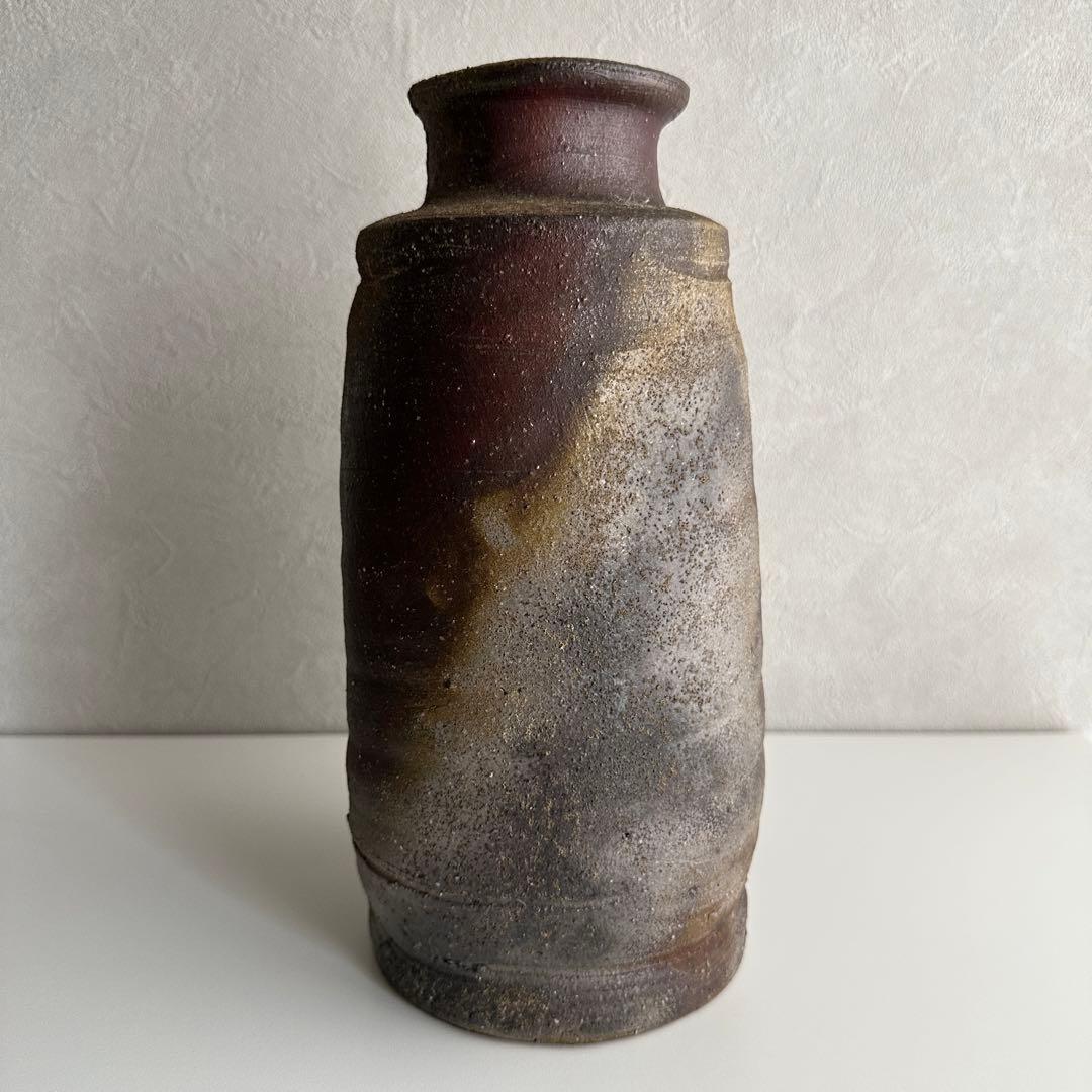 高原昌治 備前 花器 旅枕 花入 共箱