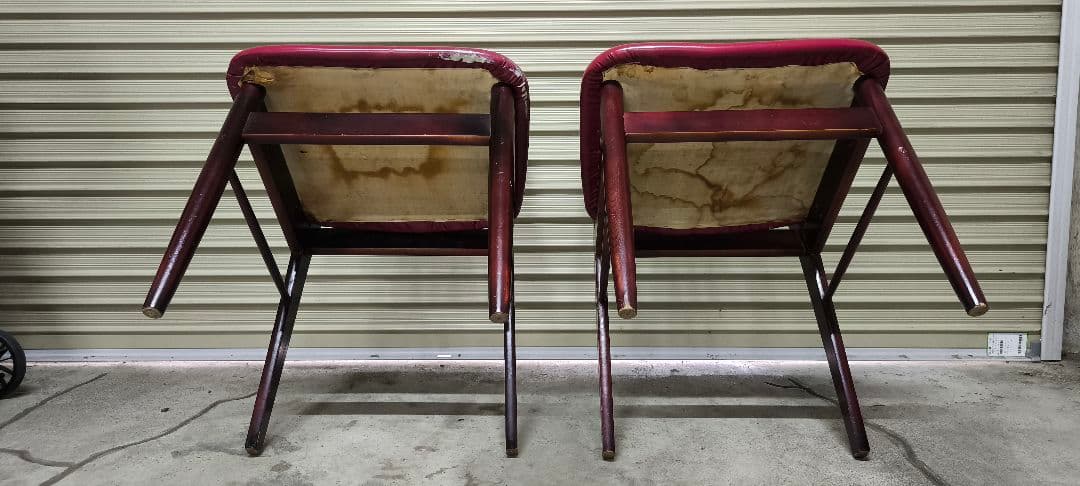 オールドカリモク ダイニングチェア 2脚セット 椅子 木製 ヴィンテージ