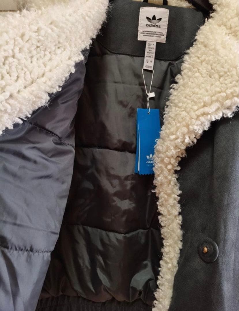Adidas中国限定 ボア襟付き グレー ジャケット L