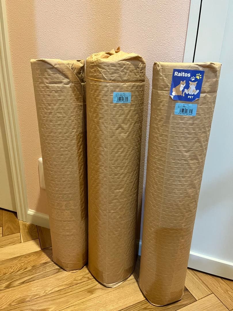 ペット用カーペット 滑り防止 日本製300cm x 60cm ライトグレー×3本