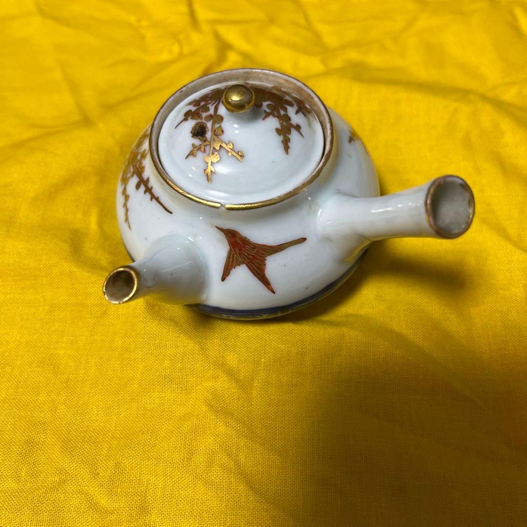 京焼急須　大日本永楽造　金彩梅の図