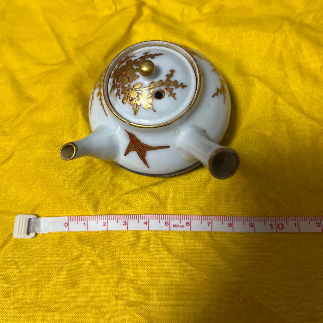 京焼急須　大日本永楽造　金彩梅の図