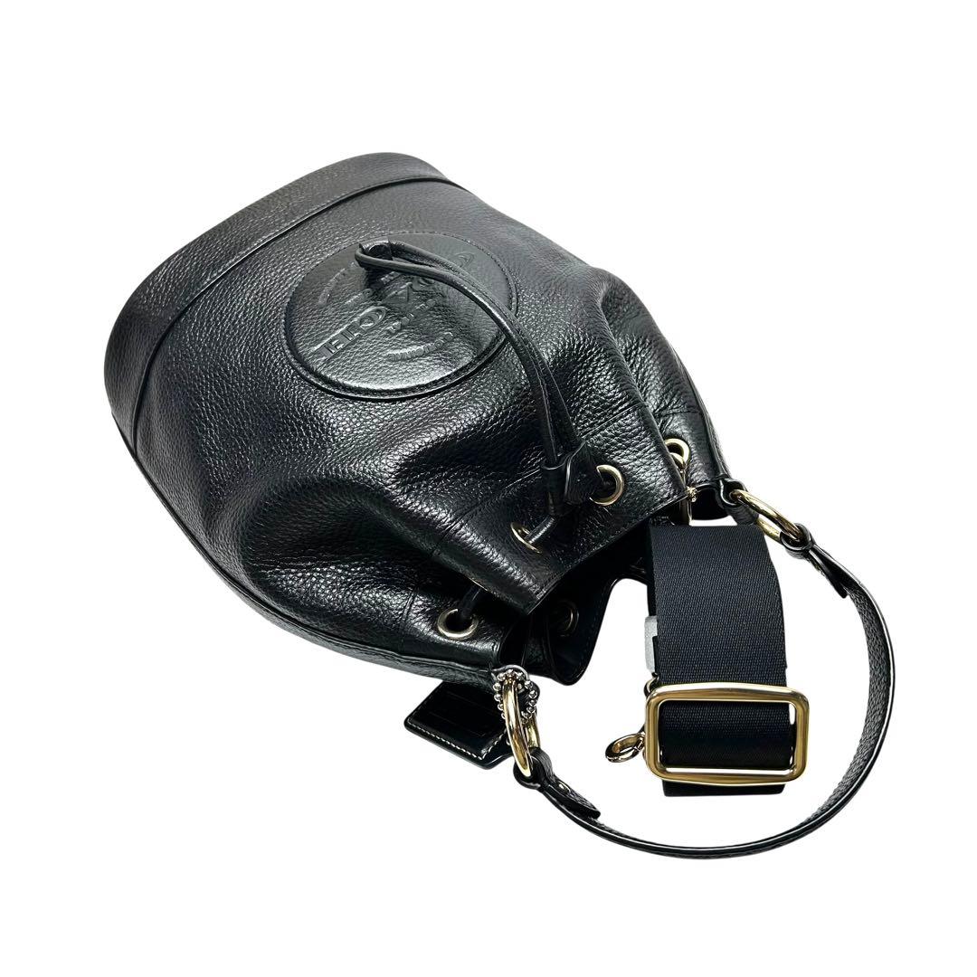 美品 COACH コーチ　デンプシー ドローストリング バケット バッグ　黒