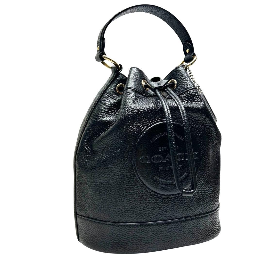 美品 COACH コーチ　デンプシー ドローストリング バケット バッグ　黒