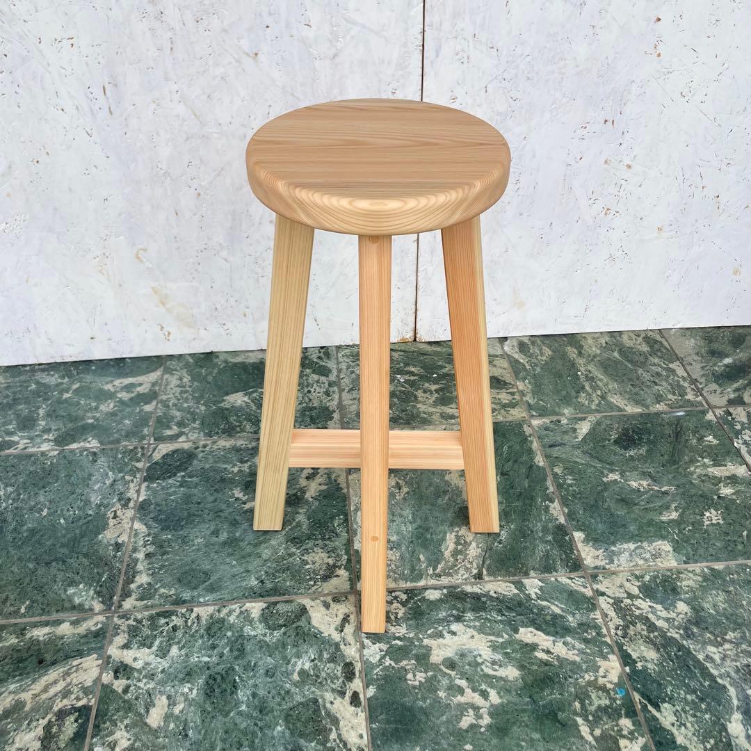 専用出品　国産ひのき　木製スツール　丸椅子　カウンターチェアー