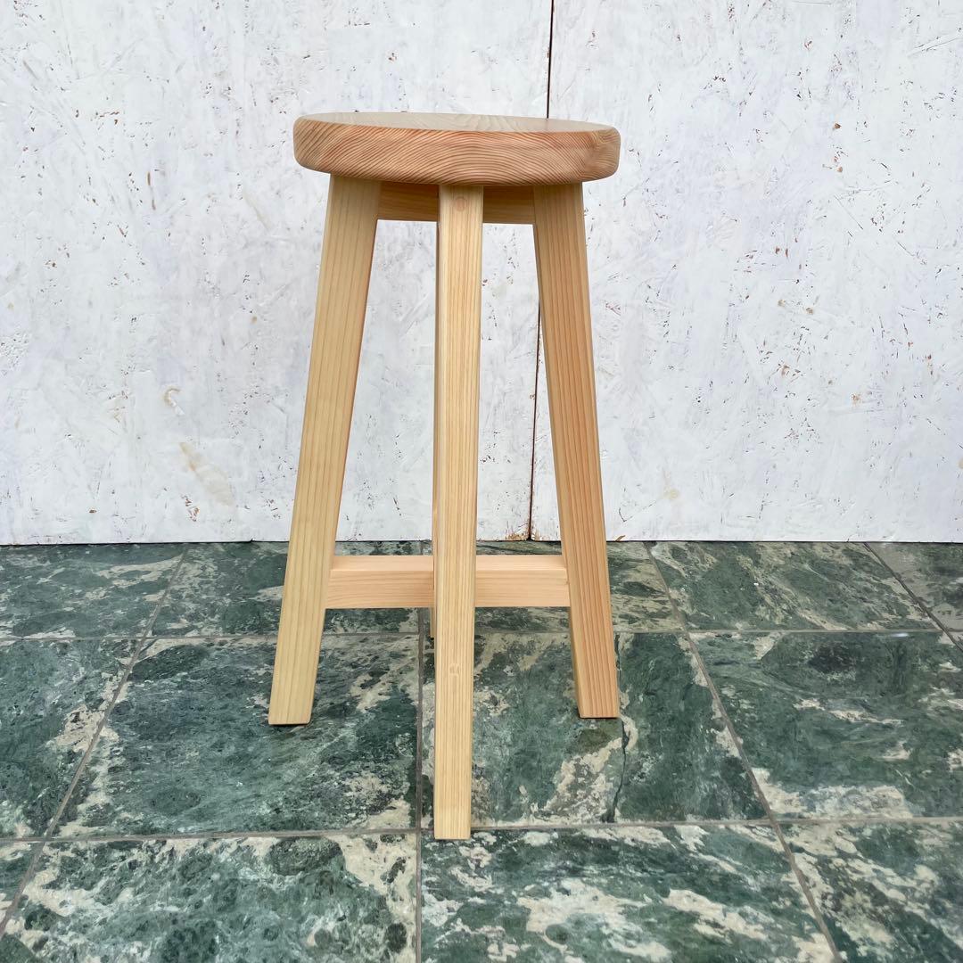 専用出品　国産ひのき　木製スツール　丸椅子　カウンターチェアー