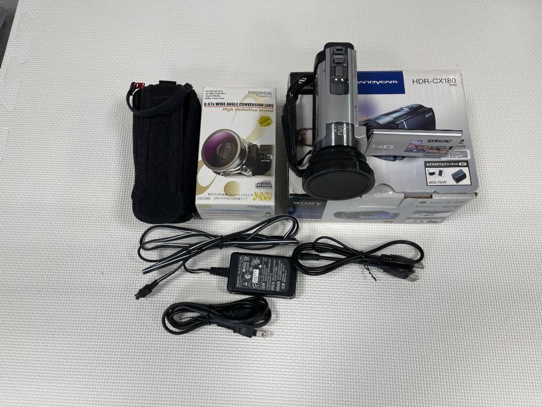 Sony HDR-CX180 ビデオカメラ・広角変換レンズ・三脚 一式
