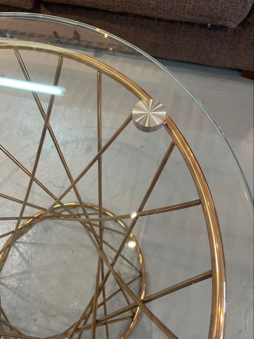 Francfranc マーリア サイドテーブル （クリア×ゴールド