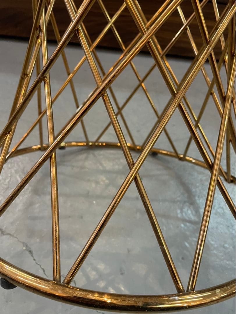 Francfranc マーリア サイドテーブル （クリア×ゴールド