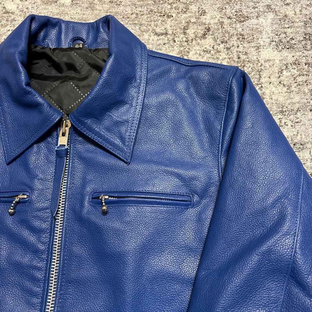 レザージャケット ライダース ドミネーター ロイヤルブルー 水牛革 サイズ44