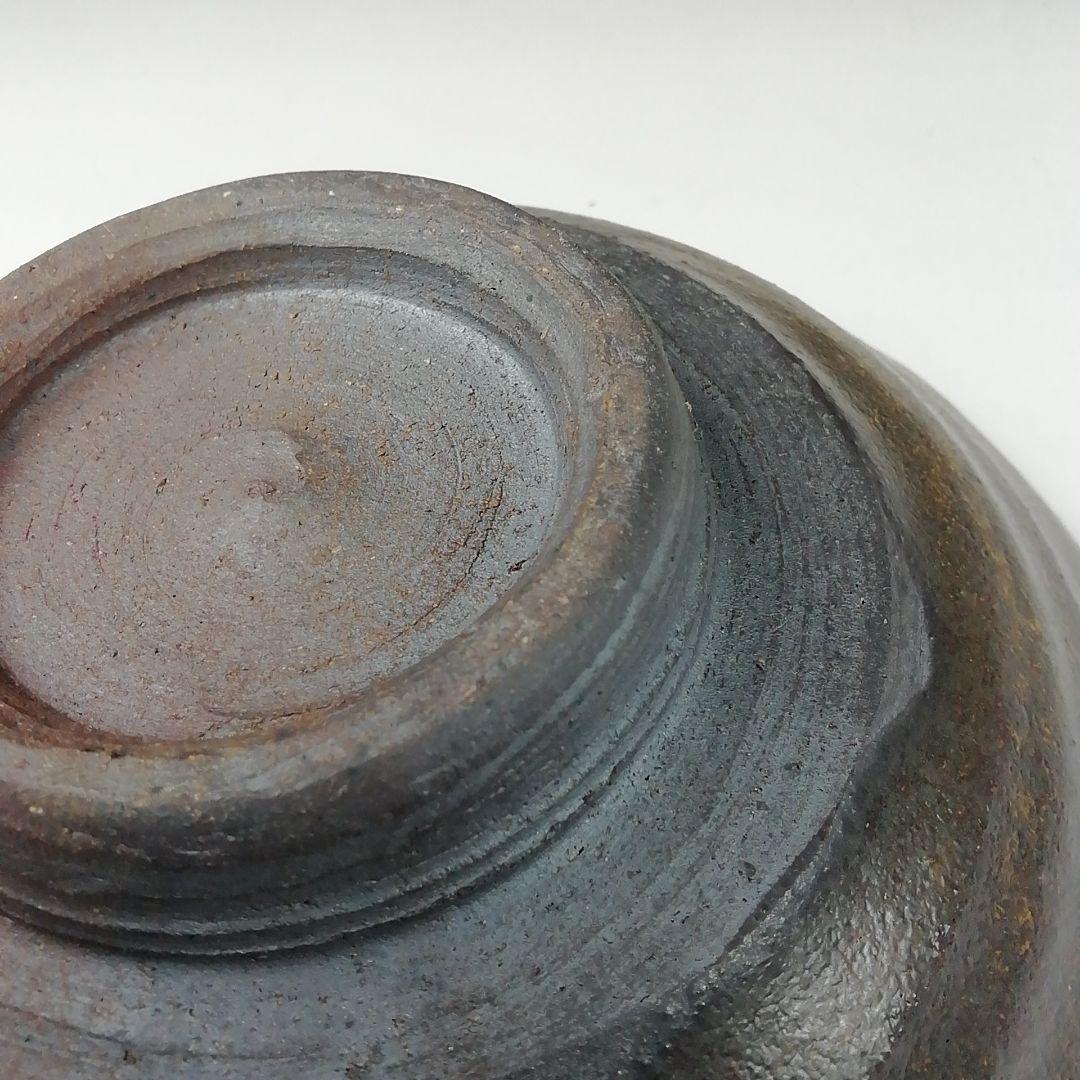 Ｔ３５５　茶碗　『笠間焼』『平茶碗』『河野章 作』　共箱　抹茶碗　茶道具