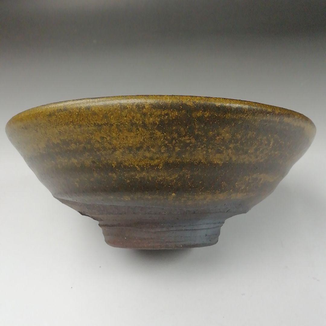 Ｔ３５５　茶碗　『笠間焼』『平茶碗』『河野章 作』　共箱　抹茶碗　茶道具