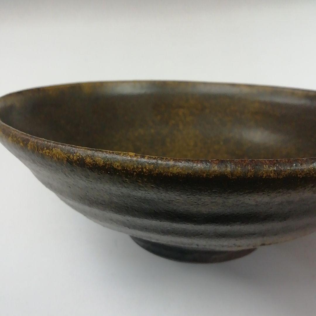 Ｔ３５５　茶碗　『笠間焼』『平茶碗』『河野章 作』　共箱　抹茶碗　茶道具