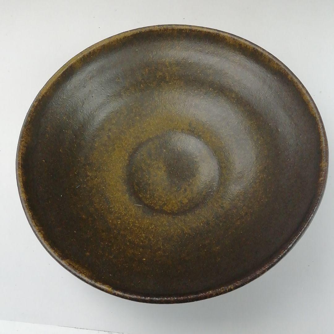 Ｔ３５５　茶碗　『笠間焼』『平茶碗』『河野章 作』　共箱　抹茶碗　茶道具