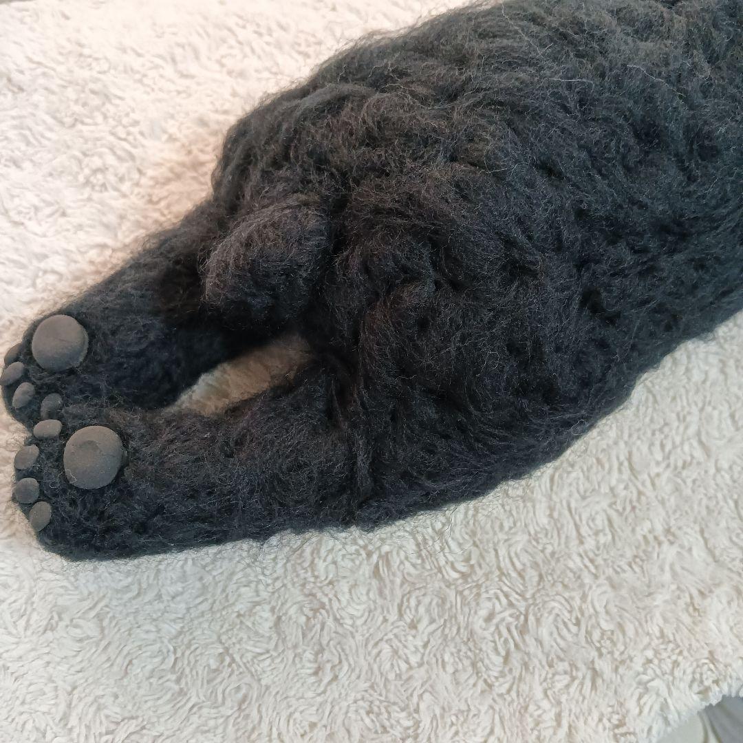 お客です羊毛フェルトぬぼっとまったり見上げてなでなで待ちの特大黒シュナ