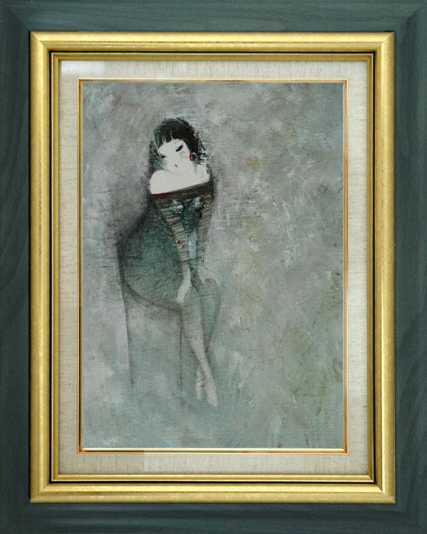 油絵 菅家令子 絵 絵画 インテリア F6-081012 人物 女性像