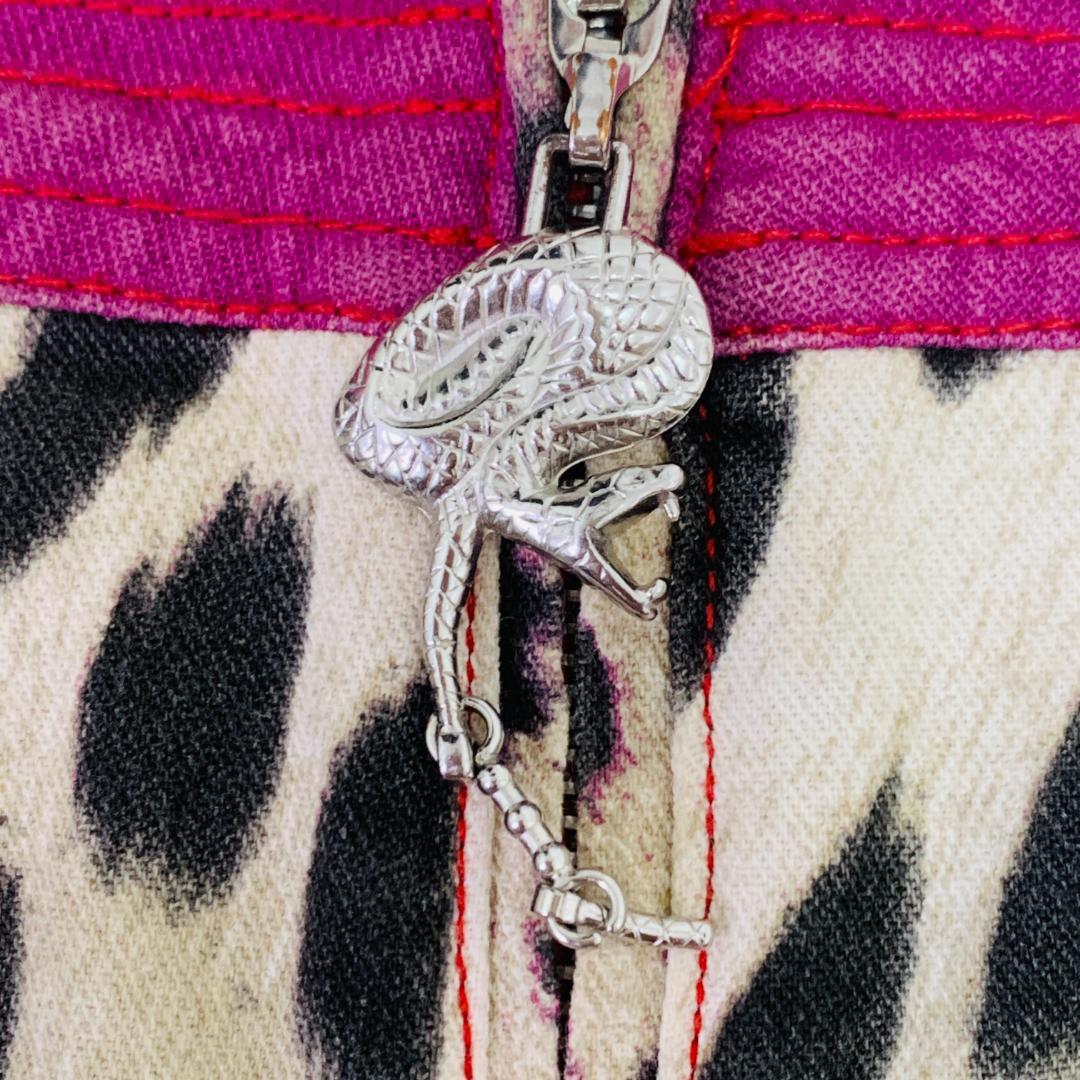 美品 JUST Cavalli レオパード柄 フレア M イタリア製 上品