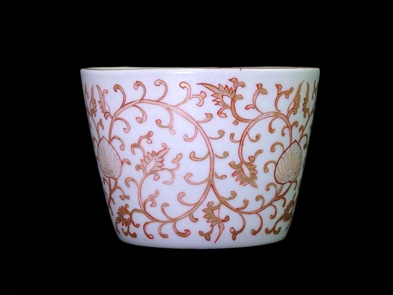 古伊万里　金襴手　金唐草の図　大振蕎麦猪口　E777AS-fbsc