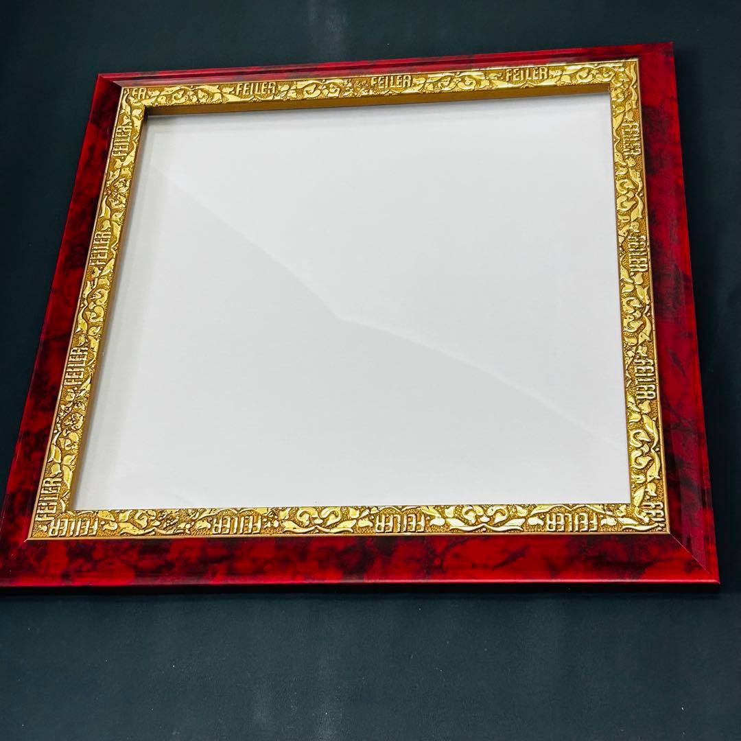 FEILER フェイラー 額縁 ハンカチ ゴールドフレーム　レトロ　レア