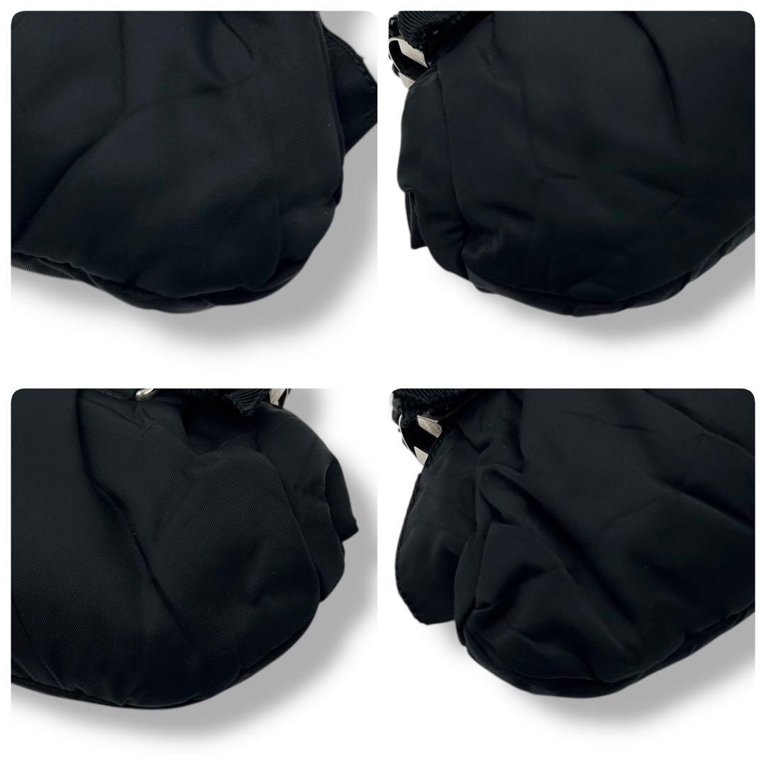 【がま口】プラダ プレート　ビジュー　ブラック　ハンドバッグ BN1146