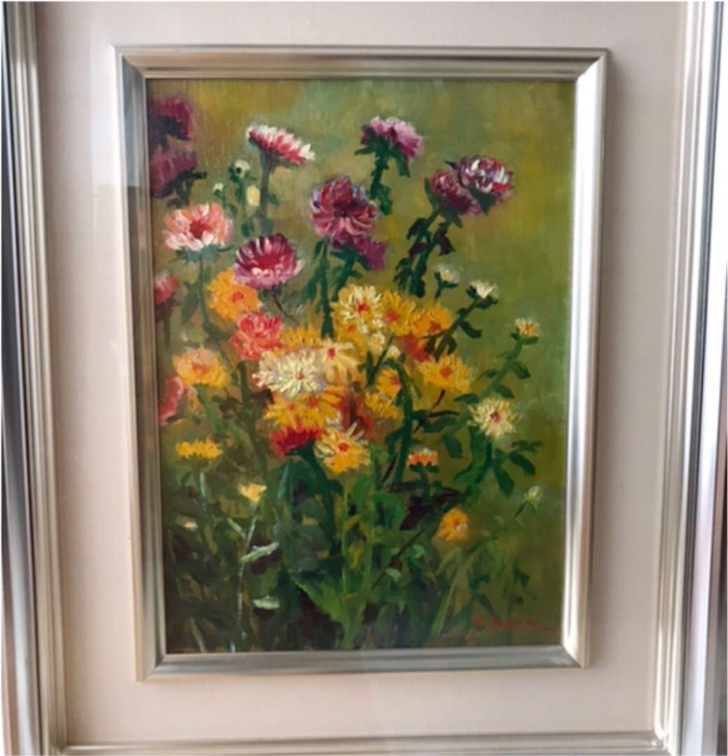 油絵　花　二期会入選　4号