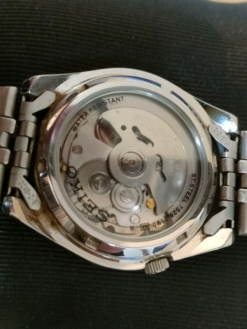 【美品】SEIKO 5 デイト 裏スケルトン 自動巻腕時計