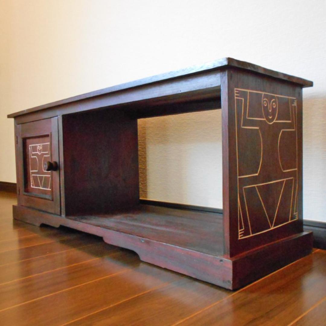 ★アジアン家具 バリ 原人 バリ スタイル TVボード テレビ台 収納家具