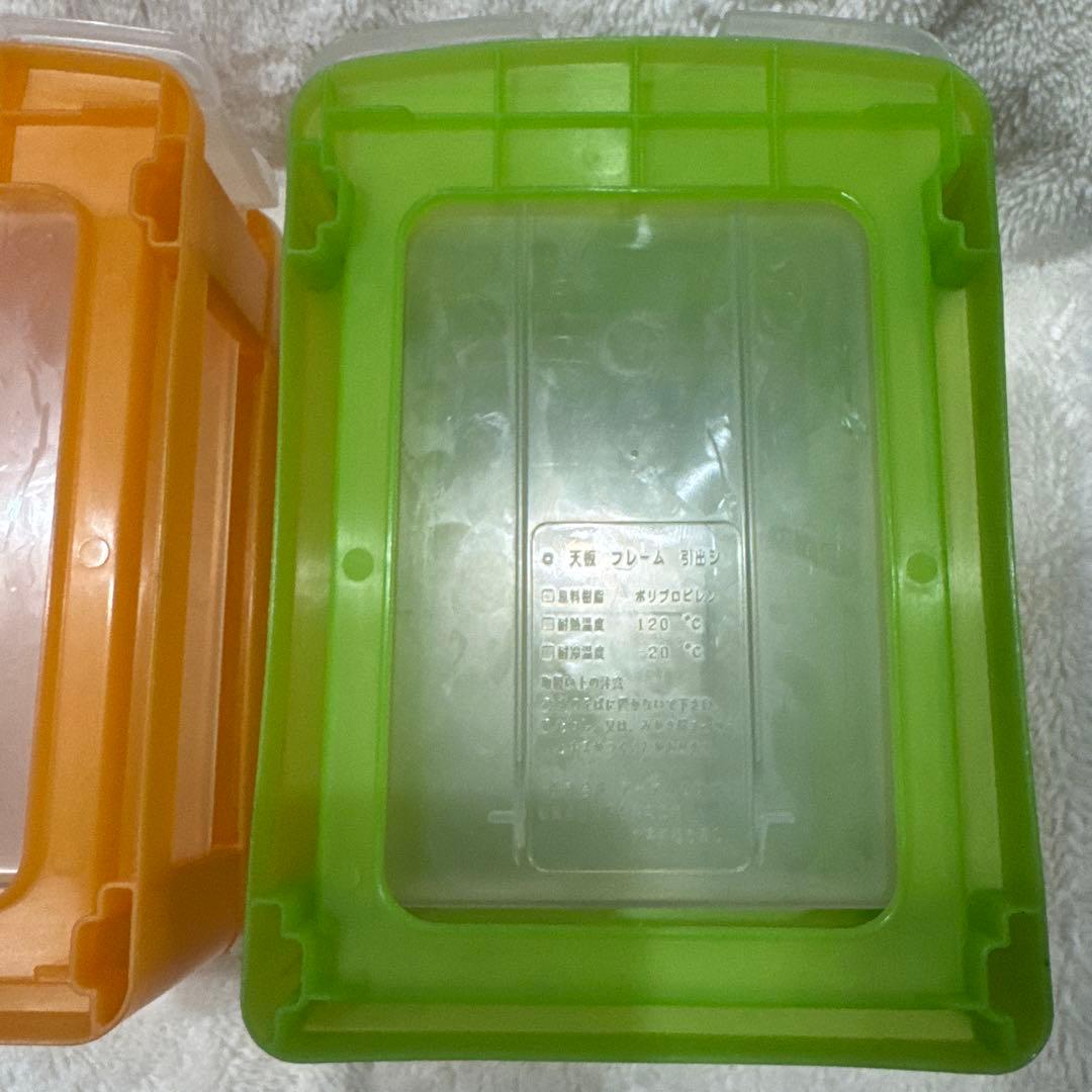 平成レトロ ハローキティ 3段ミニチェスト　オレンジ　グリーン　セット